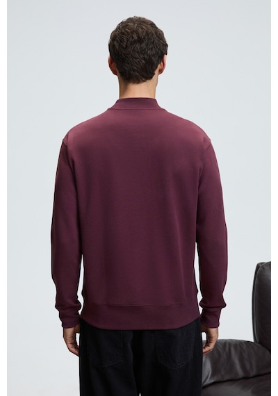 Grımelange QUILLA Erkek Yarım Balıkçı Basic Bordo Sweatshirt
