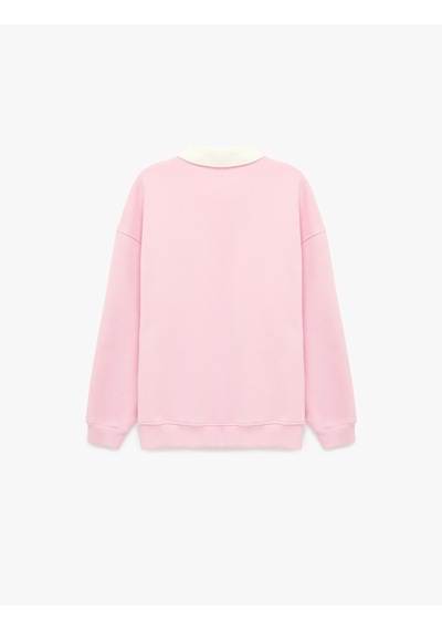 Koton Rahat Kalıp Uzun Kollu Nakış Detaylı Fiyonklu Polo Yaka Sweatshirt Pembe 6sal10427ık Gülkurusu Koton Rahat Kalıp Uzun Kollu Nakış Detaylı Fiyonklu Polo Yaka Sweatshirt Pembe 6sal10427ık Gülkurusu