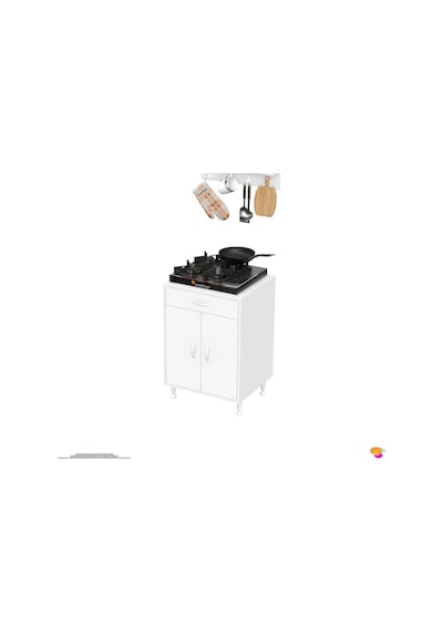 Eliusta Lumin Tüp Yuvalı 65 Cm Ankastre Ocak Altı Dolap 65x88x48 Cm Beyaz Dolap Çekmeceli Mutfak Organizeri Beyaz