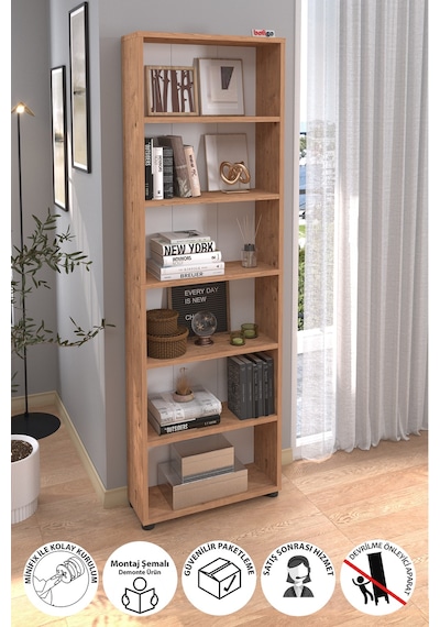 Bofigo 6 Raflı Kitaplık Dekoratif Kitaplık Modern Kitaplık Poyraz Çam Bofigo 6 Raflı Kitaplık Dekoratif Kitaplık Modern Kitaplık Poyraz Çam