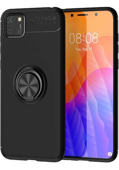 Huawei Y5P Kilif Yüzüklü Tam Korumali Silikon Kapak 442390708
