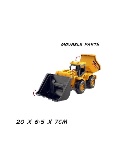 2'si 1 Arada Sürtmeli Damperli Kamyon Kazıcı Buldozer İnşaat Aracı Kırılmaz Kamyon Damperli Kamyon Oyuncak Araç