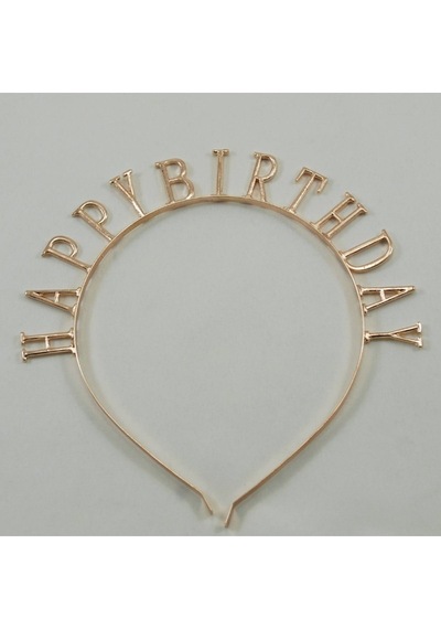 Partivitrini Happy Birthday Rose Gold Metal Doğumgünü Partisi Tacı