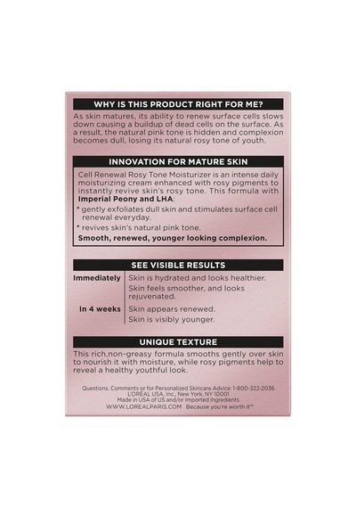 Lexroo Age Perfect Rosy Tone Anti-sagging Face Moisturizer, Renew & Revive Healthy Tone, 1.7 Oz