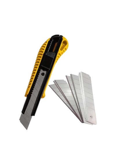 Büyük Maket Bıçağı Alüminyum Ağızlı 18mm + 10 Yedek Uç