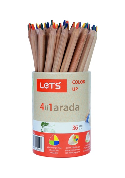 Lets L-2360 Kopya Kalemi 4 Renk Kırmızı-Mavi-Yeşil-Sarı