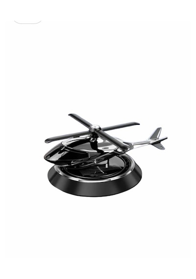 Güneş Enerjili Helikopter Araba Kokusu-kokusu  Araba Süsü Gümüş Siyah