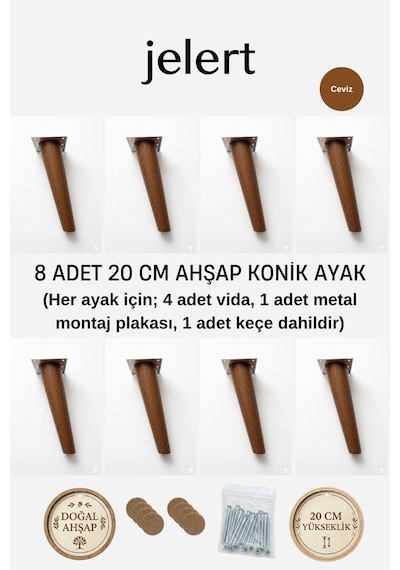 Konik Masif Gürgen Mobilya Ayağı 20 Cm Metal Montaj Aparatlı, Robot Süpürge Uyumlu Koltuk Kanepe Tv Ünitesi Baza Yükseltme Ayağı Ceviz , 8'li Kahverengi Konik Masif Gürgen Mobilya Ayağı 20 Cm Metal Montaj Aparatlı, Robot Süpürge Uyumlu Koltuk Kanepe Tv Ünitesi Baza Yükseltme Ayağı Ceviz , 8'li Kahverengi