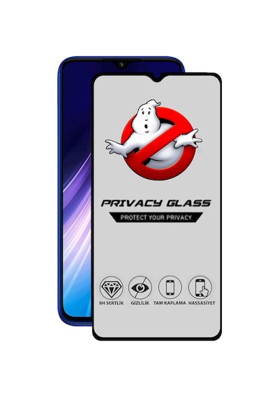 Xiaomi Redmi Note 8 Tam Kaplayan Gizli Hayalet Temperli Ekran Koruyucu Cam