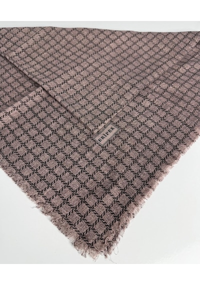 Eripek Desenli Flamalı Keten Eşarp- 06112 Pudra