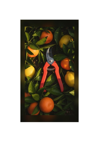 18 Cm Karbon Çelik Naranciye Makası Kırmızı Saplı - Portakal Mandalina Limon Hasat Makası
