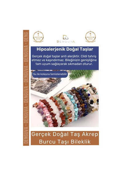 Bileklik Doğal Taş Şifalı Ayarlanabilir Esnek Su Geçirmez Akrep Burçları Burç Unisex Bileklik Çok Renkli