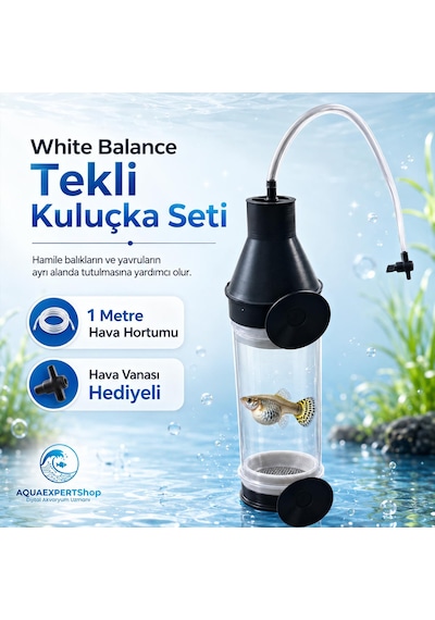 Tekli Akvaryum Kuluçka Makinesi Seti Ciklet Ve Ağızda Kuluçka Yapan Türler İçin Özel 1 Metre Hortum Ve Vana Hediyeli