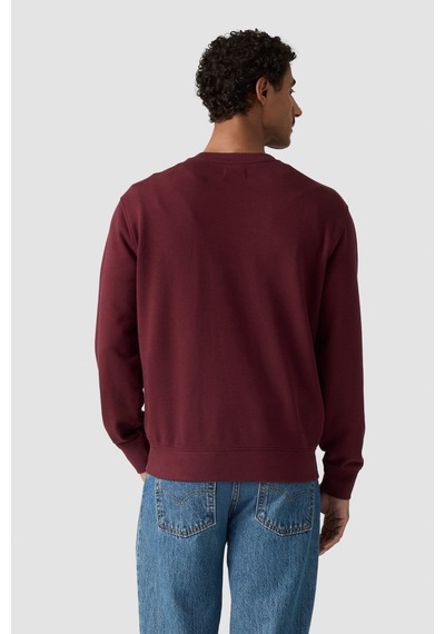 Levi's Orijinal Hm Crew Tawny Port French Terry %100 Pamuk Mor Erkek Sweatshirt-24598