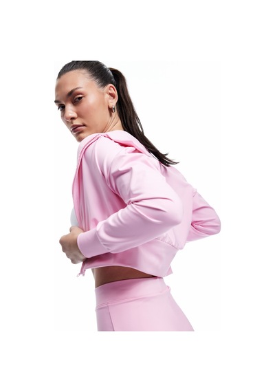 Koton Uzun Kollu Polo Yaka Fermuarlı Spor Ceket Pembe 5sak20013nk Gül