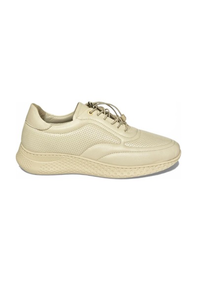 Fox Shoes Y999255803 Bej Hakiki Deri Kadın Spor Ayakkabı Sneakers Bej