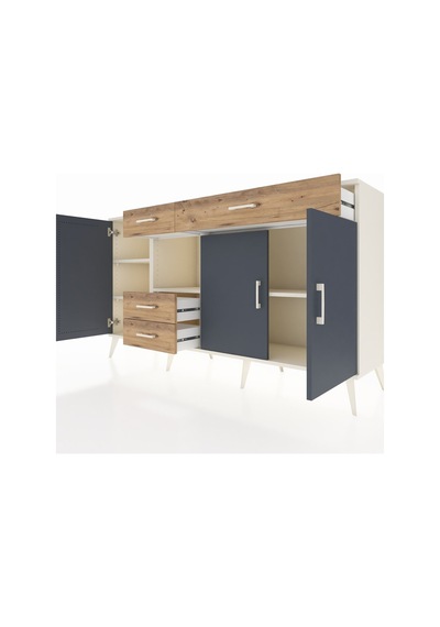 Hyperion Konsol 4 Raflı 4 Çekmeceli 3 Kapaklı 176x44x99 Aytaşı-antrasit/çam Aytası/antrasıt - Aytası Hyperion Konsol 4 Raflı 4 Çekmeceli 3 Kapaklı 176x44x99 Aytaşı-antrasit/çam Aytası/antrasıt - Aytası