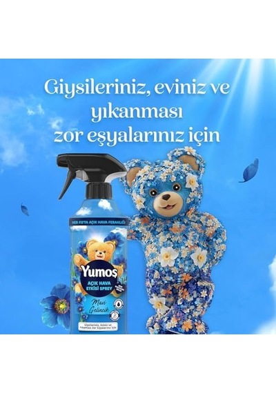 Açık Hava Etkisi Sprey Yıkanması Zor Eşyalar İçin Giysi Spreyi Mavi Gelincik 430 Ml 1000'li Set