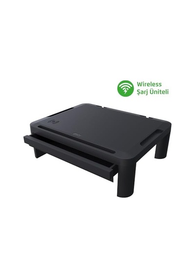 Ayrex Escrito Lome Premium Monitör Yükseltici, Yükseklik Ayarlanabilir, Çekmeceli, Wifi Şarj Üniteli