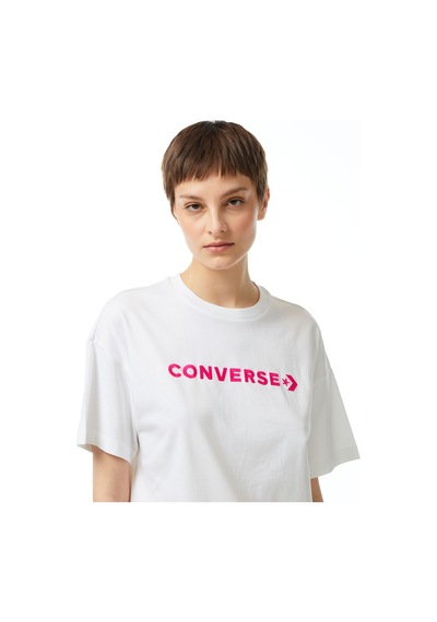 Converse Wordmark Oversize Fit Kadın Beyaz T-shirt