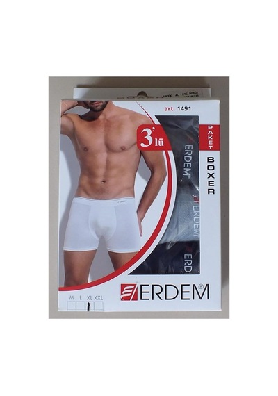 Erdem Erkek Likralı Boxer 1491 - 3 Adet Çok Renkli