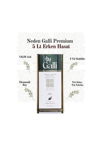 Galli Premium 5 Litre Teneke Soğuk Sıkım Zeytinyağı