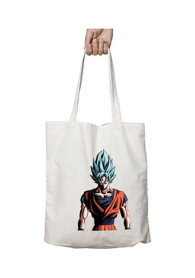 Art Hediye Goku Blue İki Taraf Kalıcı Yıkanabilir Okul Plaj Omuz Bez Çanta Çok Renkli