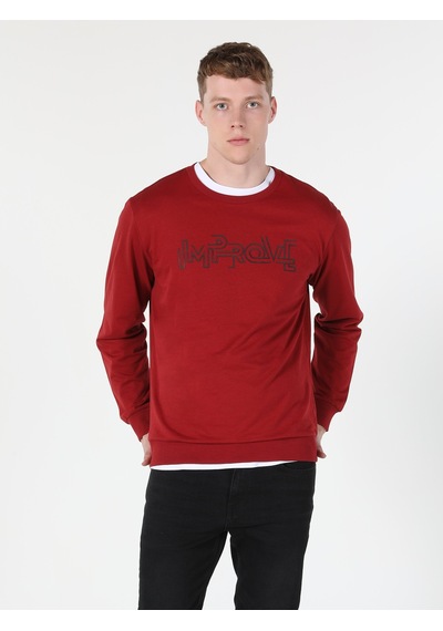 Colin's Regular Fit Baskılı Kırmızı Erkek Sweatshirt CL1060123_Q1.V2_RED Kırmızı