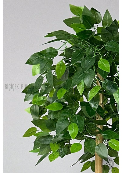 Yapay Benjamin Ağacı 140cm Spiral Saksıda Leylek Model Beyaz