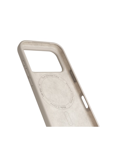 Vonmahlen Apple iPhone Uyumlu 17 Pro Yumuşak Silikon Kılıf Krem