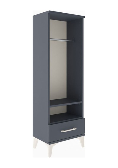 Arges Dolap 2 Raflı Tek Çekmeceli Tek Askılı 44x30x134 Antrasit-antrasit Antrasit