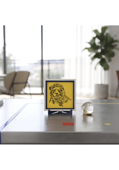 Modern Aslan Temalı Dekoratif Aksesuar, Ev Ve Ofis İçin Minimalist Masaüstü Süsü 10x10 Cm
