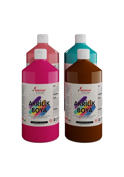 Red Rose Tamamlayıcı Renkler Akrilik Boya 4'lü Set 4 x 1 KG