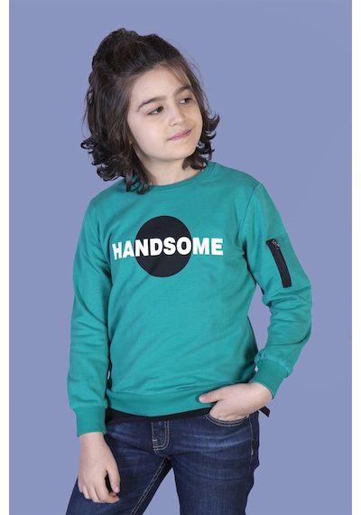 Toontoy Kids Toontoy Erkek Çocuk Handsome Baskılı Sweatshirt Yeşil