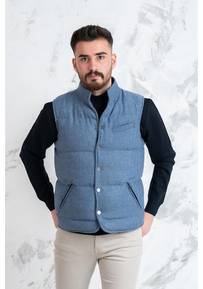 Sir Slimfit Çıtçıtlı Şişme Erkek Yelek