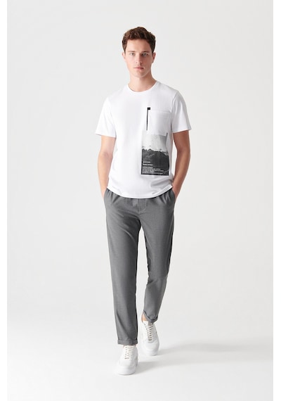 Avva Erkek Gri Basic Beli Lastikli Duble Paça Jogger Pantolon E003000 Gri