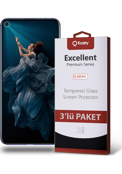 Huawei Honor 20 ile Uyumlu Kırılmaz Cam Ekran Koruyucu Ekonomik 3'lü Paket