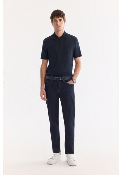 Avva Erkek İndigo Klasik Bel Eskitme Yıkamalı Elastan Madrid Comfort Slim Fit Jean Pantolon A61y3509