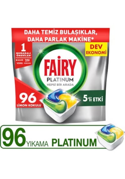 Şeylişeyler -fairy Platinum Bulaşık Makinesi Kapsülü 96 Yıkama Limon Kokulu 2 Paket