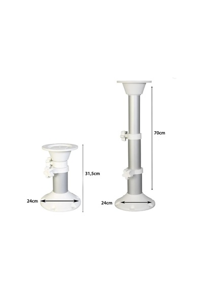 Shuıvan Teleskobik Masa Ayağı 3 Kademe 31,5-70cm - Beyaz-1184
