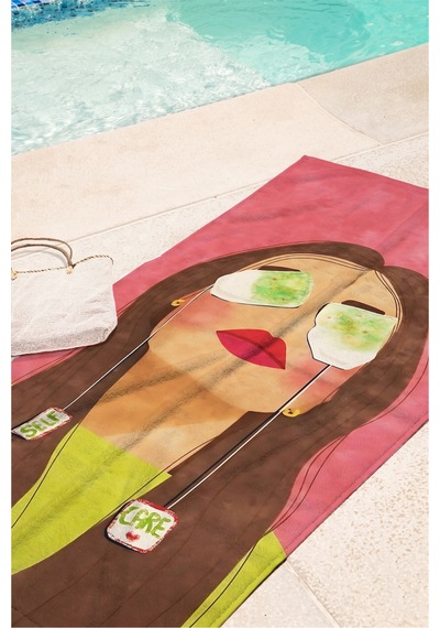 Kadın Figürlü Sanatsal Plaj Havlusu-modern Pop Art Pembe Yeşil Havuz Deniz Hızlı Kuruyan Örtü Havlu Gölgeli Melon Kadın Figürlü Sanatsal Plaj Havlusu-modern Pop Art Pembe Yeşil Havuz Deniz Hızlı Kuruyan Örtü Havlu Gölgeli Melon