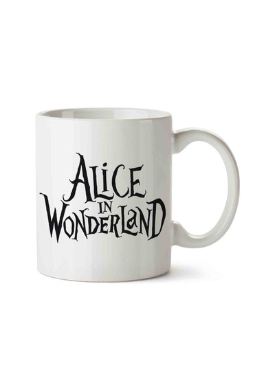 Alice In Wonderland Porselen Kupa Bardak Beyaz