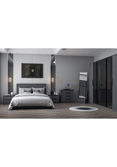 Kale Luxe Yatak Odası Takımı - Antrasit Set 1