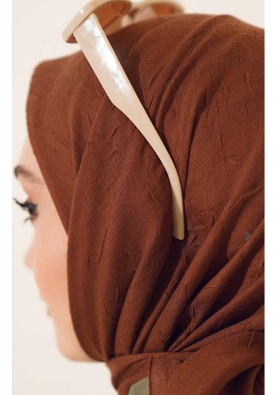 Bambu Kraş Eşarp Tesettür Giyim, Hafif, Rahat, Şık, Yüksek Kalite, Hijab, Scarf, Shawl Taba