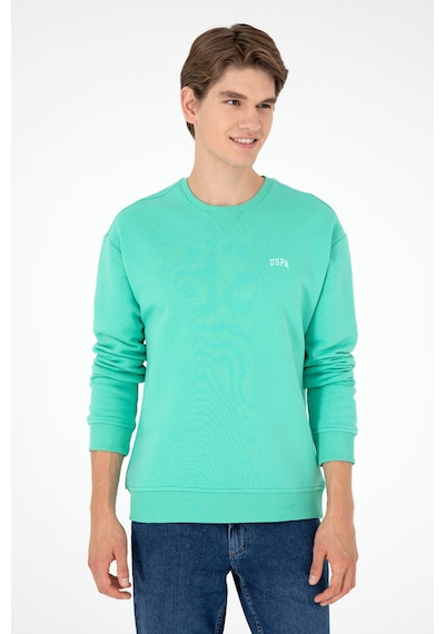 U.S. Polo Assn. Erkek Bisiklet Yaka Mint Basic Şardonlu Sweatshirt 50295148-VR152