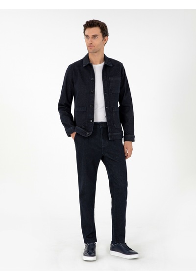 Cacharel Koyu Lacivert Regular Fit Jean Ceket