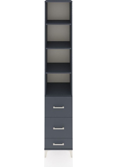 Hyperion Dolap 4 Raflı 3 Çekmeceli 44x44x243 Antrasit-antrasit Antrasit