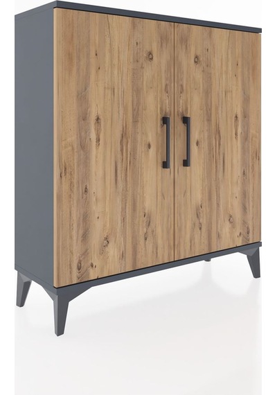 Arges Şifonyer 2 Raflı 2 Kapaklı 88x30x96 Antrasit-çam Antrasit