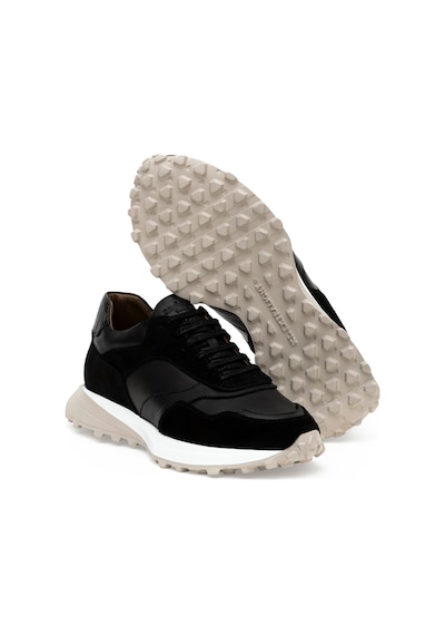 Cacharel Siyah Eva Taban %100 Deri Sneaker Ayakkabı