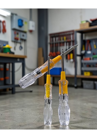 Çift Taraflı Elektrik Kontrol Kalemi Şeffaf Tornavida Uczjf508kalemi1